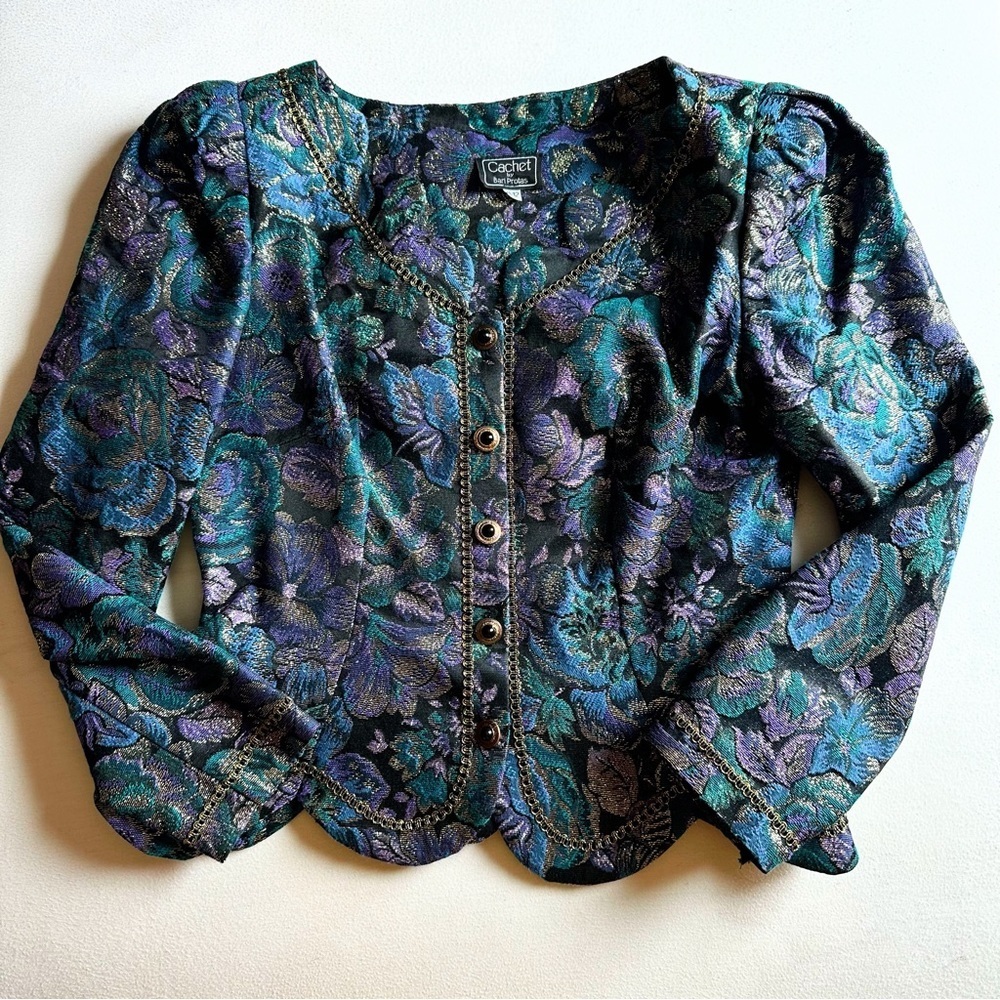 Vintage Floral Cachet by Bari Protas Blazer (Size 11/12)
